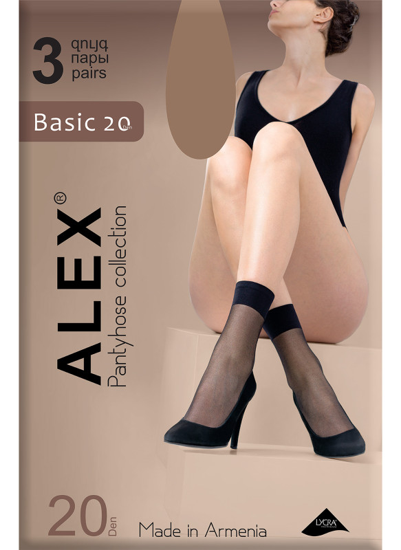 Basic 20 DEN Women Socks, 3 Pairs